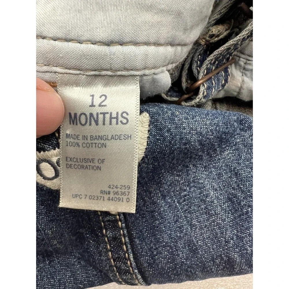 OshKosh B'gosh Denim Carpenter vestbak overalls 12 Months adjustable 100% Cotton